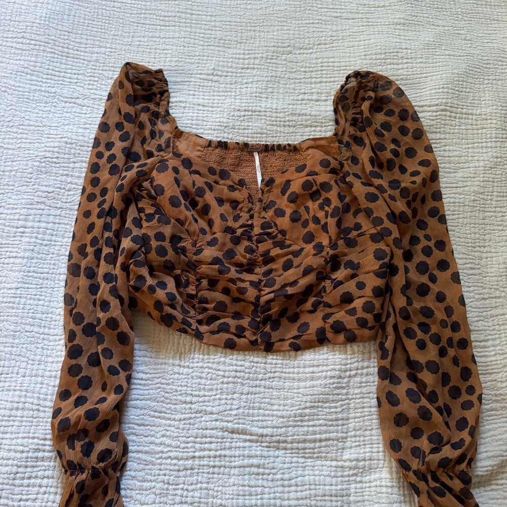 Free People Spotted Top Size Small